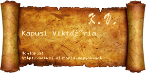 Kapusi Viktória névjegykártya